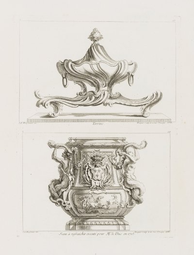 Terrine, Tafel 57 in Oeuvre de Juste-Aurele Meissonnier von Juste Aurèle Meissonnier